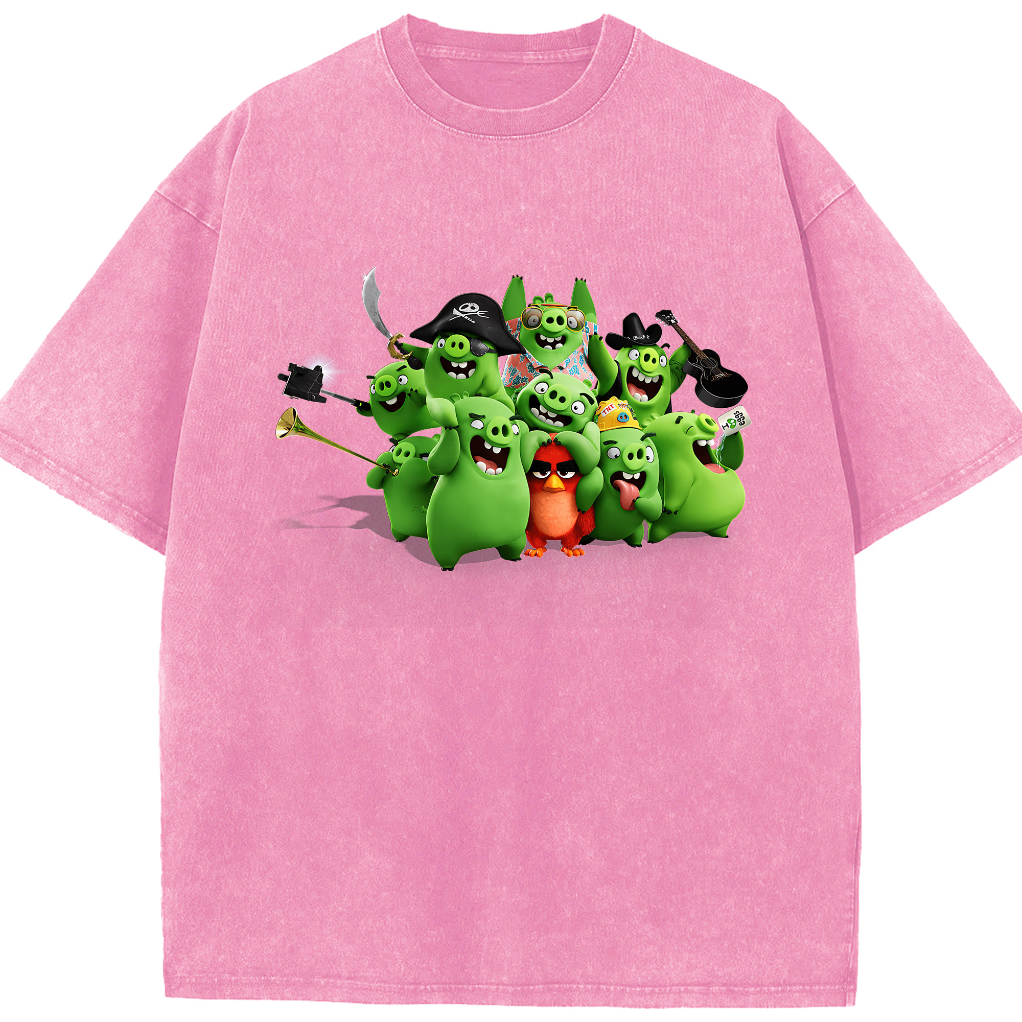 （画像用） Angry Birds アングリーバード 綿100% ヴィンテージ風 半袖Tシャツ（フロントプリント）